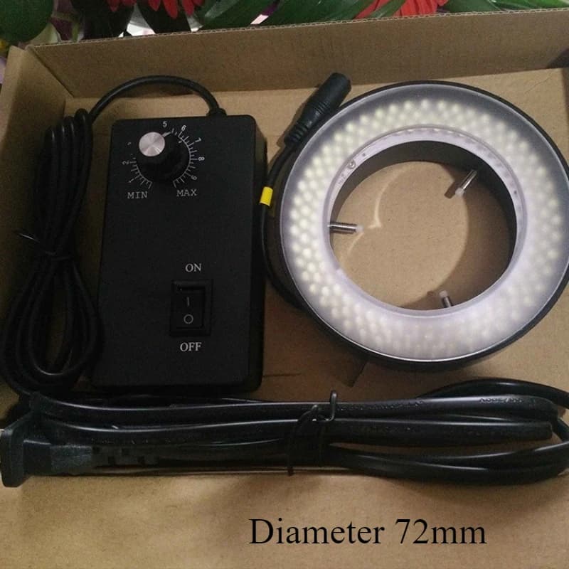 Adjustable 72LED Ring Light illuminator Lamp For Industry Stereo Trinocular Microscope LED Light Camera Lens Magnifier 72mm
