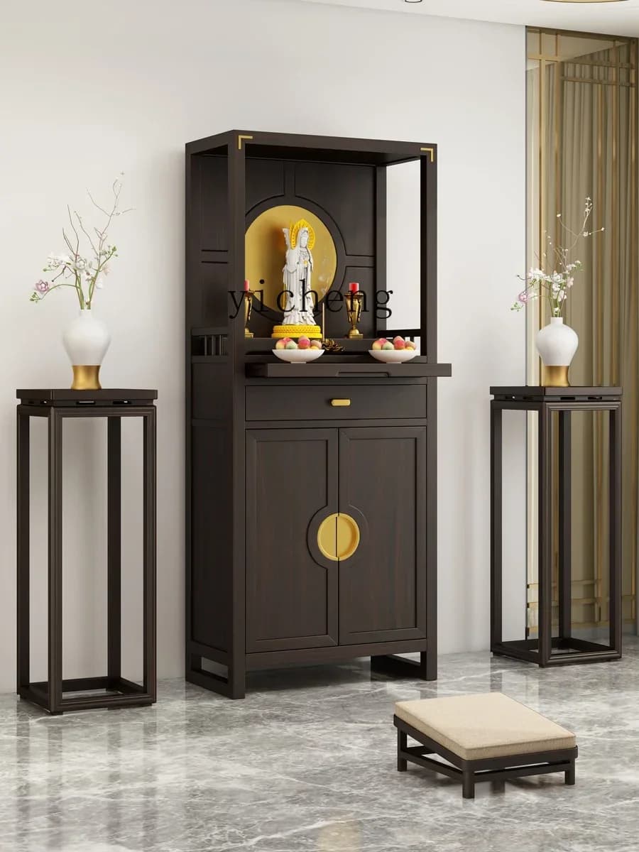 LYY Solid Wood Buddha Shrine Clothes Closet Modern Light Luxury Buddha Shrine Household God of Wealth Worship Table