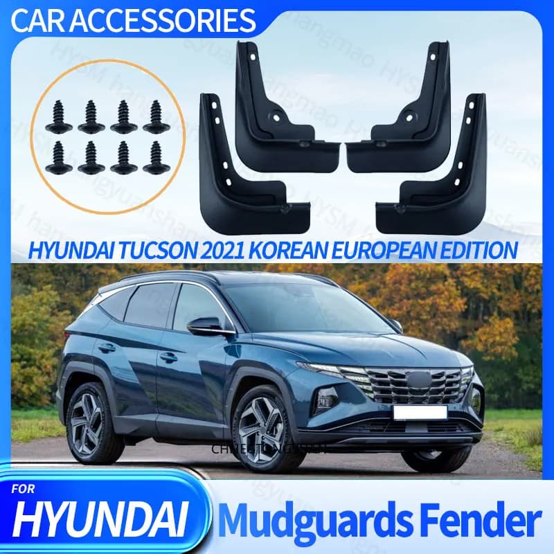 Mudguards FOR Hyundai Tucson 2021 Korean European Edition Auto Mud Flaps Exterior Styling Accessory ABS Anti Splash Mudguards