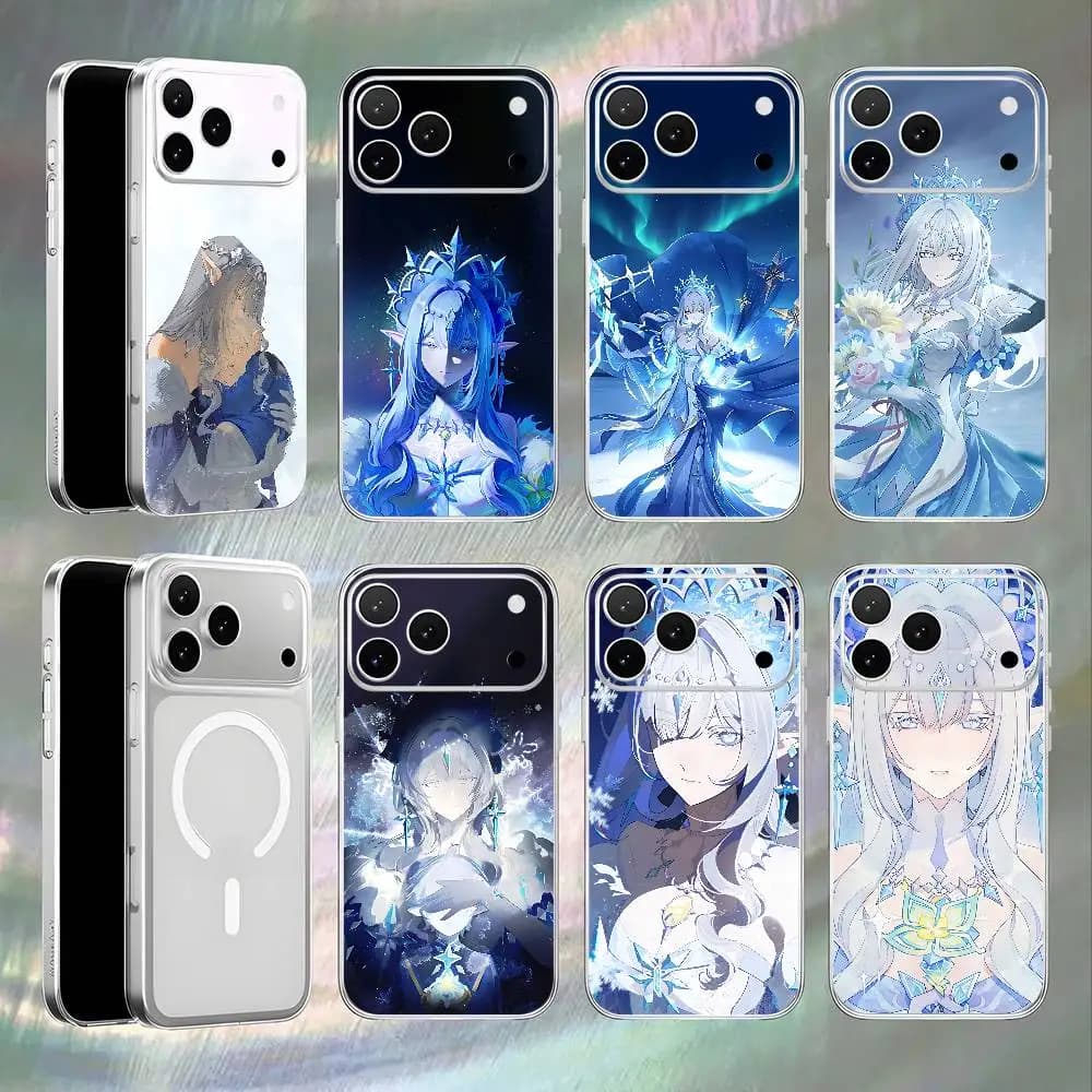 t-tsaritsa For iPhone 17,16,15,14,13,12,11,Pro,Max,Plus Magnetic Wireless Charging Transparent White Phone Case