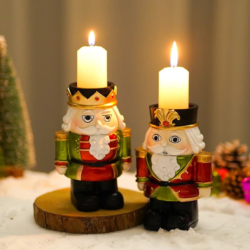 European walnut wreath candleholder decoration for living room tabletop, Christmas tree decoration candleholder