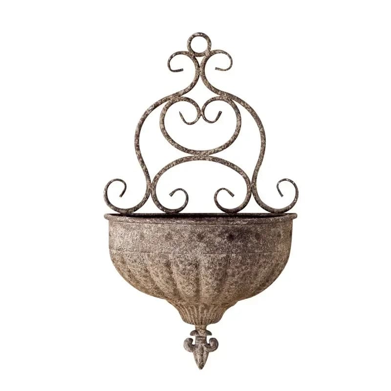 Background wall green plants placed wall decorative vase