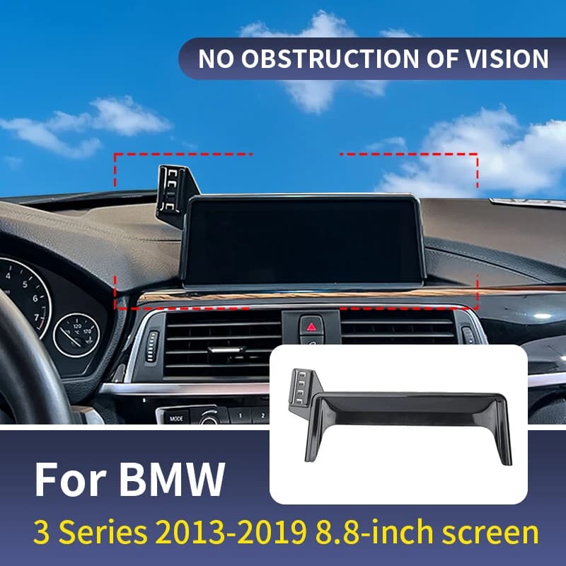 8.8-Inch Screen Multimedia Screen Fixed Base For BMW 3 Series F30 F31 2013-2018 2019 Car Phone Mount 15W Wireless Charging Stand