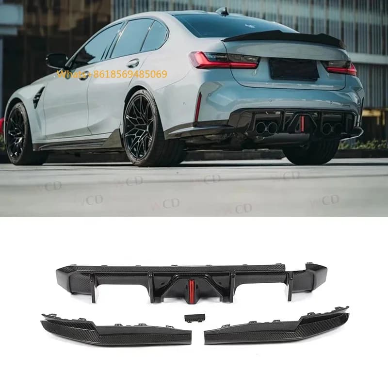 Dry Carbon Fiber Rear Diffuser   G80 G82 G83 M3 M4 2021+ Rear Bumper Diffuser Lip Sp Car Bodykit
