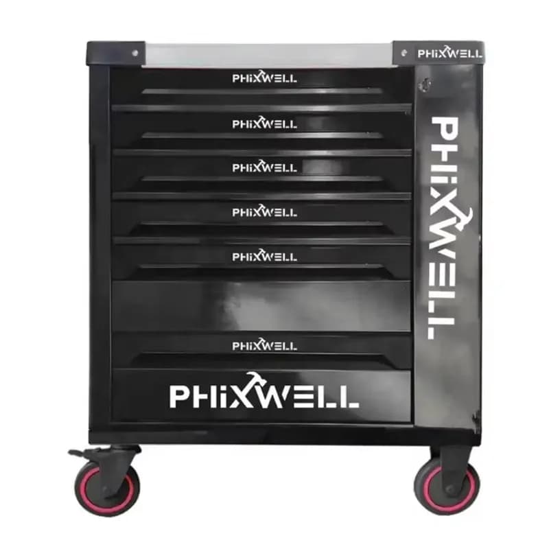 6 Drawers Roller Workshop Tool Cabinet Trolley With Tools Metal Steel Iron Tool Chest For Car Repair Tool Storage