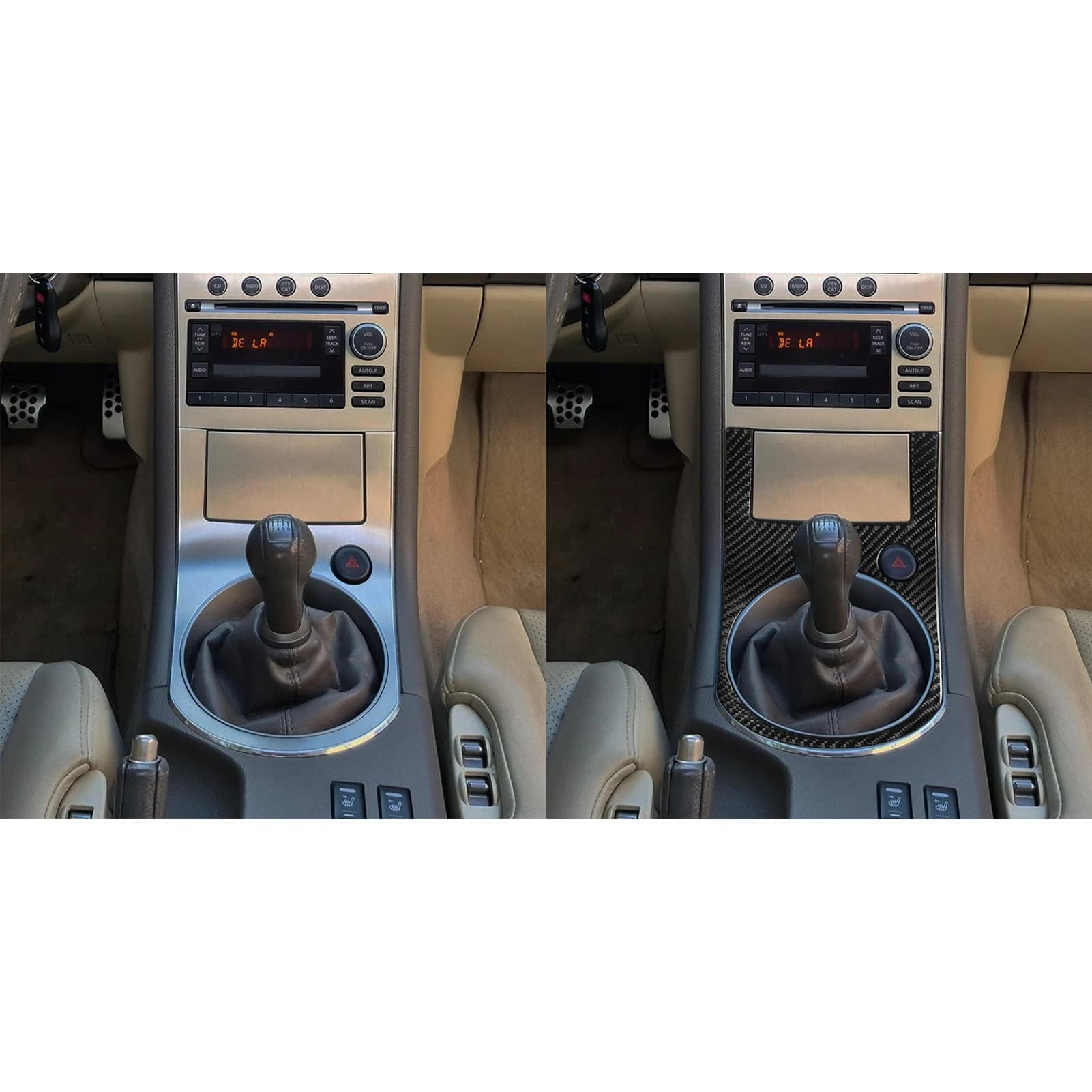 Real Carbon Fiber For Infiniti G35 2005–2006 Car Gear Shift transmission Panel Trim Customizable Sticker Interior Accessories