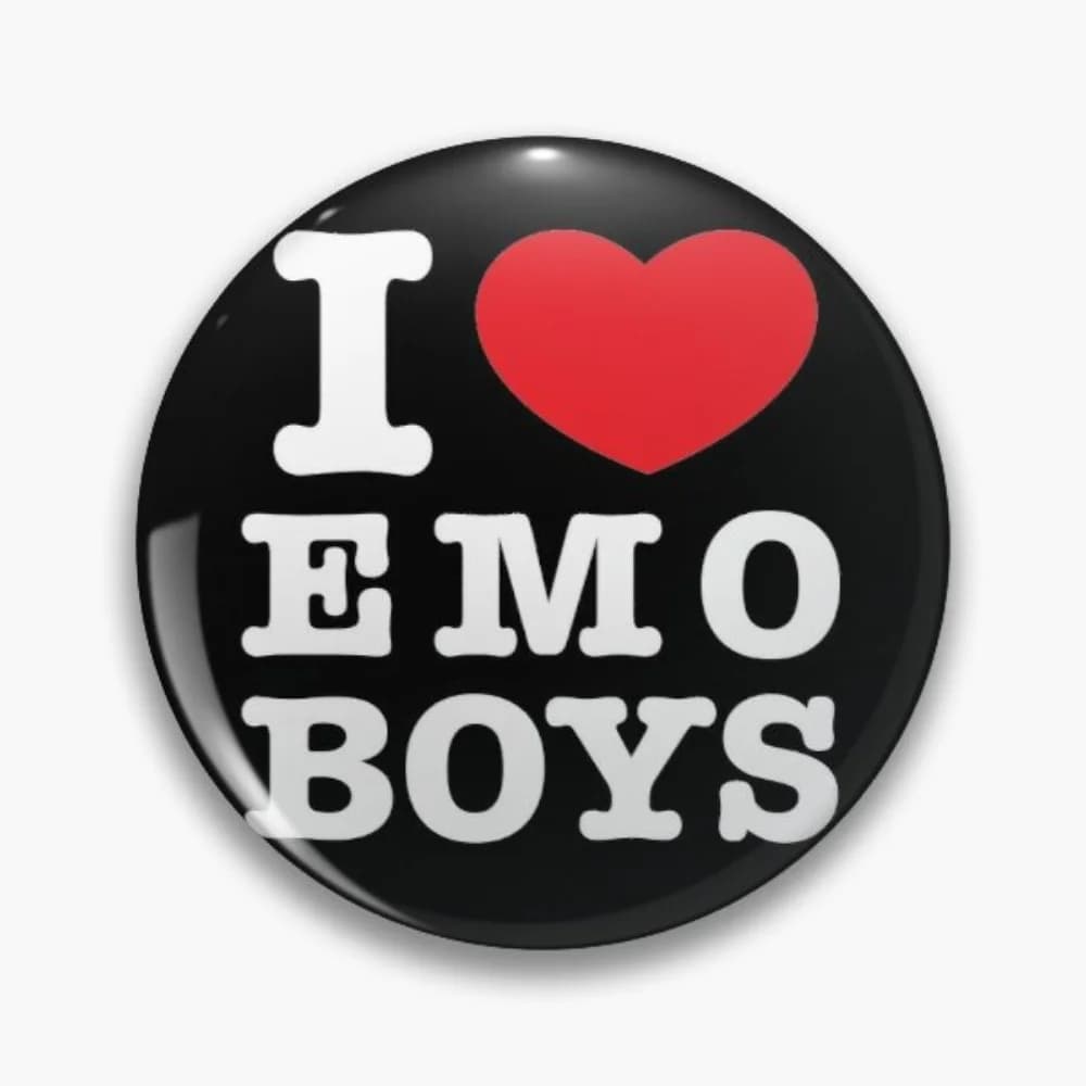 I Love Or Heart Emo Boys  Soft Button Pin Clothes Badge Hat Cartoon Decor Collar Gift Jewelry Brooch Creative Fashion
