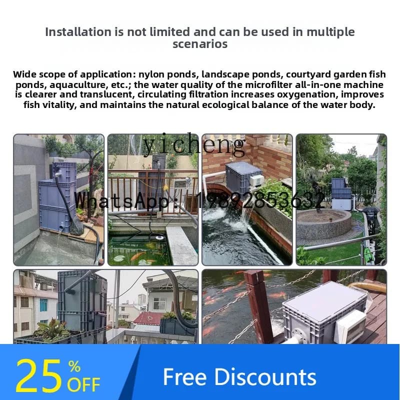 fish pond filter automatic backwash sewage aquaculture high density equipment drum