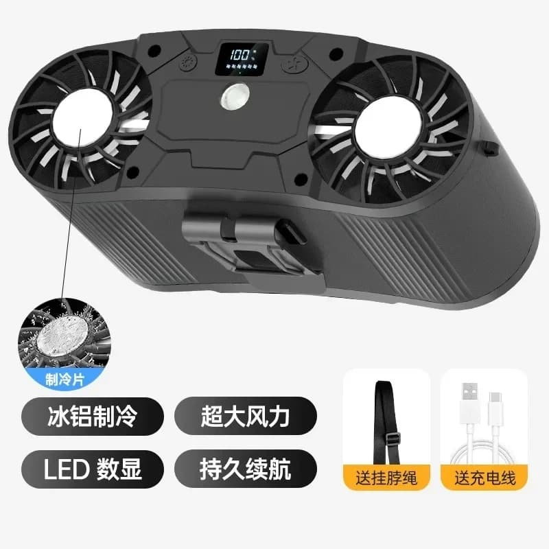 Hanging waist portable electric fan, refrigeration super long battery life portable air conditioner fan