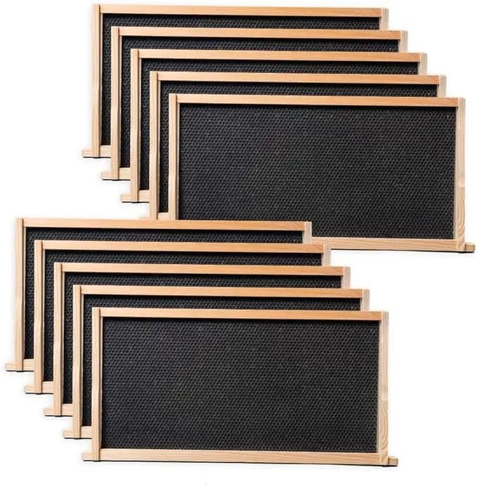 Multi-sweet 1 Pack Beehive Frames for Deep Brood Bee Hives with Plastic Black Foundation Sheet, 9-1/8-Inch (Black)