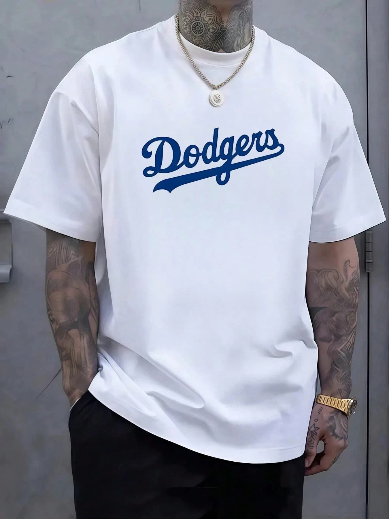 Mens Bold Dodgers Script Emblem In Deep Blue Celebrating Timeless Baseball Heritage And Team Pride  For Men  t shirt men