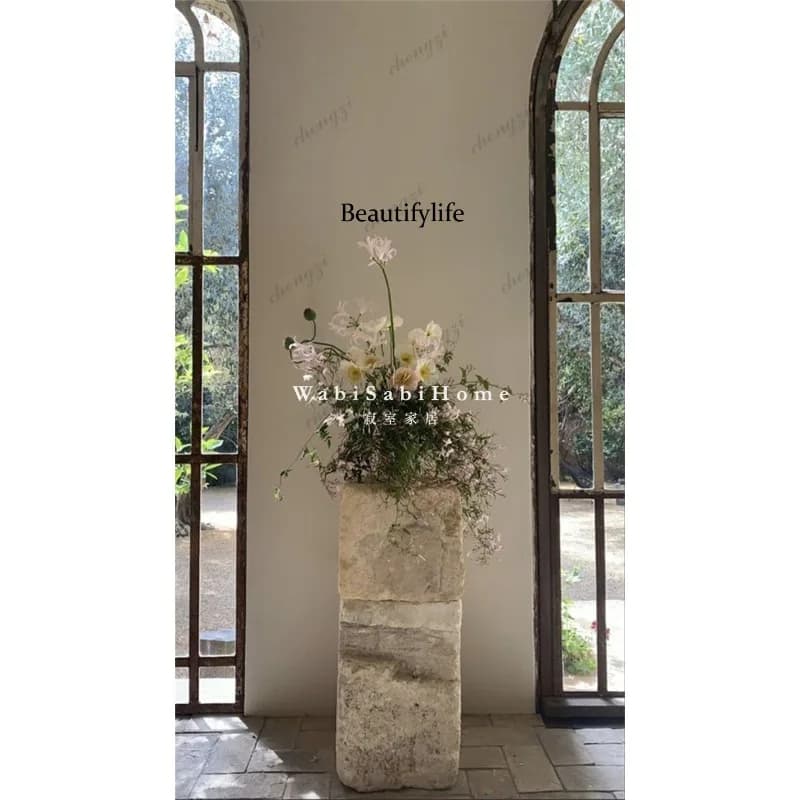 A73 natural marble villa art corner exhibition stand ornament sculpture table base
