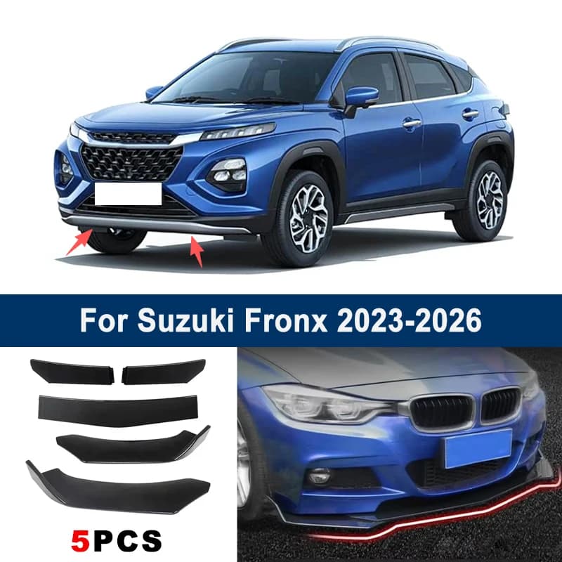 5Pcs Adjustable Sectional Front Bumper Lip Spoiler Splitter For Suzuki Fronx 2023-2026 2024 2025 Car Exterior Modification Parts