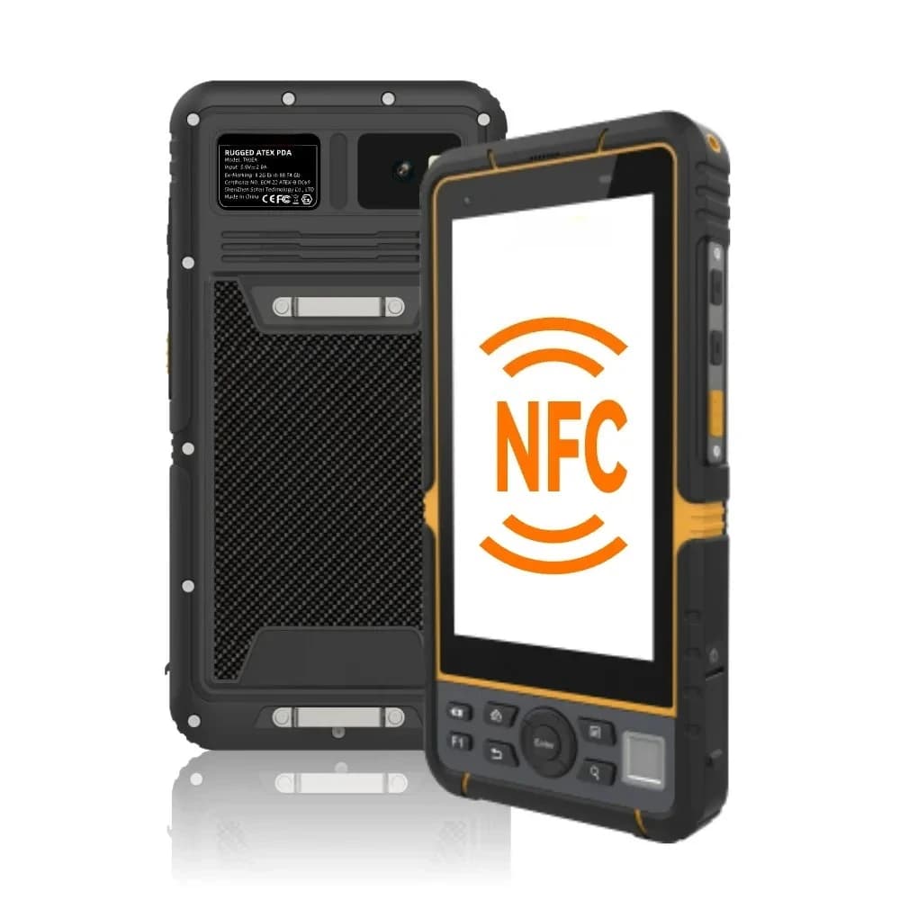 OEM T60EX Displayport Sunlight Readable Explosion Proof 9000mAh Nfc Reader Barcode With Wireless Industrial Handheld Pda
