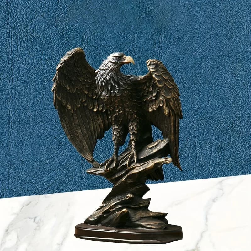 1Pc Eagle Statue Resin Decoration, Home Decoration Office Decoration Statue, Symbol of Wealth, Freedom and Power, Holiday Gift