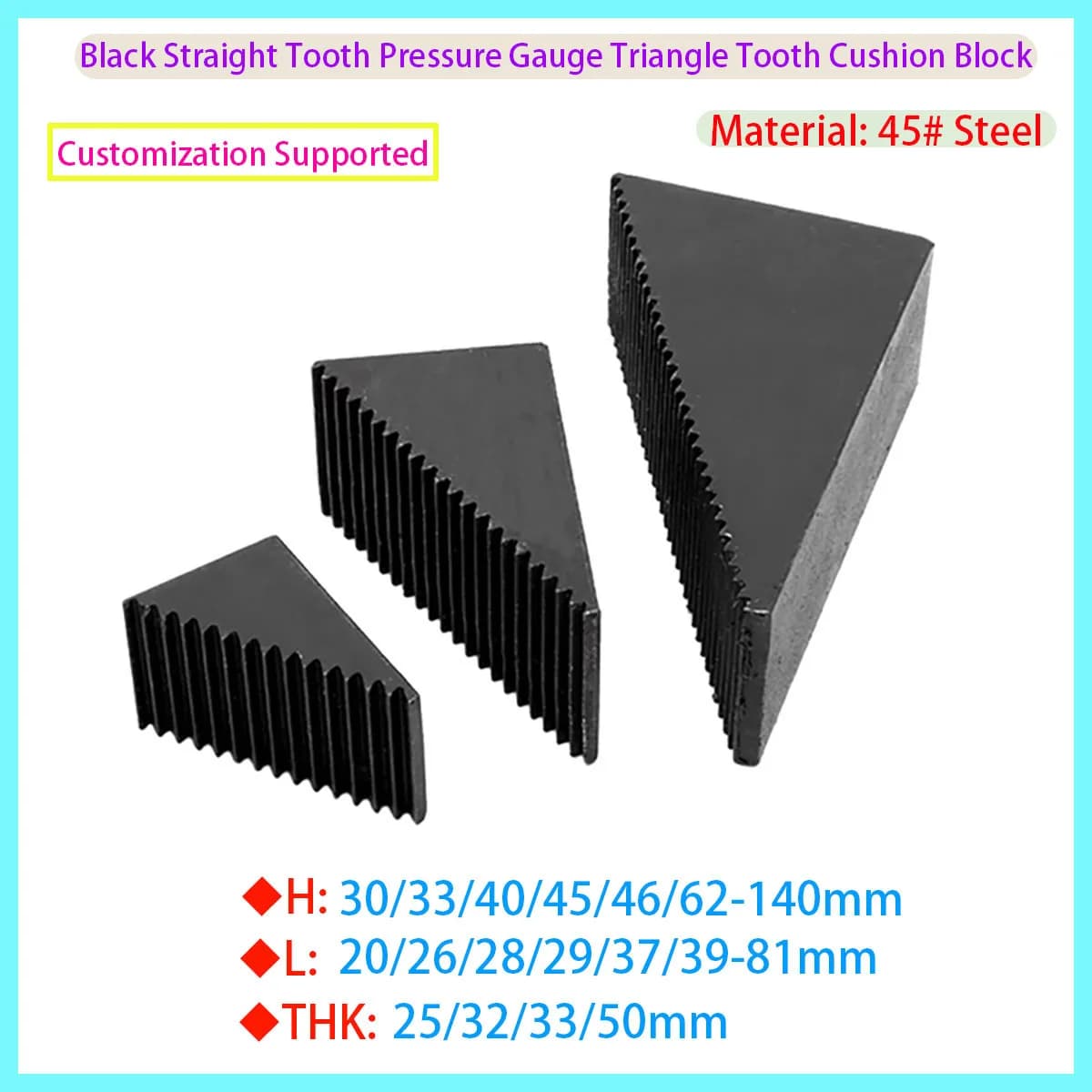 45 # Steel Black Oxidation Treatment Triangle Pedal, M12 Kit, Combination Clamping Mold Press Plate
