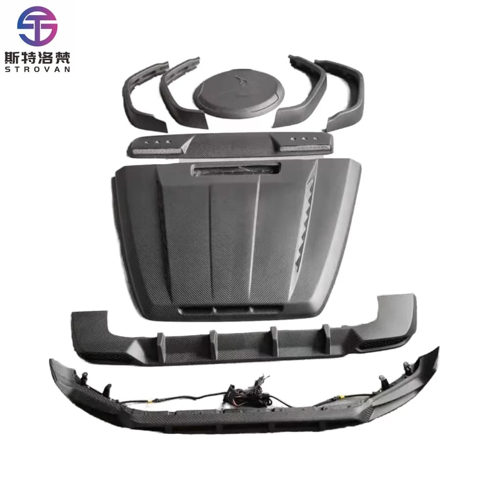 Factory Sale Dry Carbon Fiber Bodykit for W464 2018+ Upgrade to TopCar Style Bodykit with Roof Lights Tire Cover Hood Rear Lip