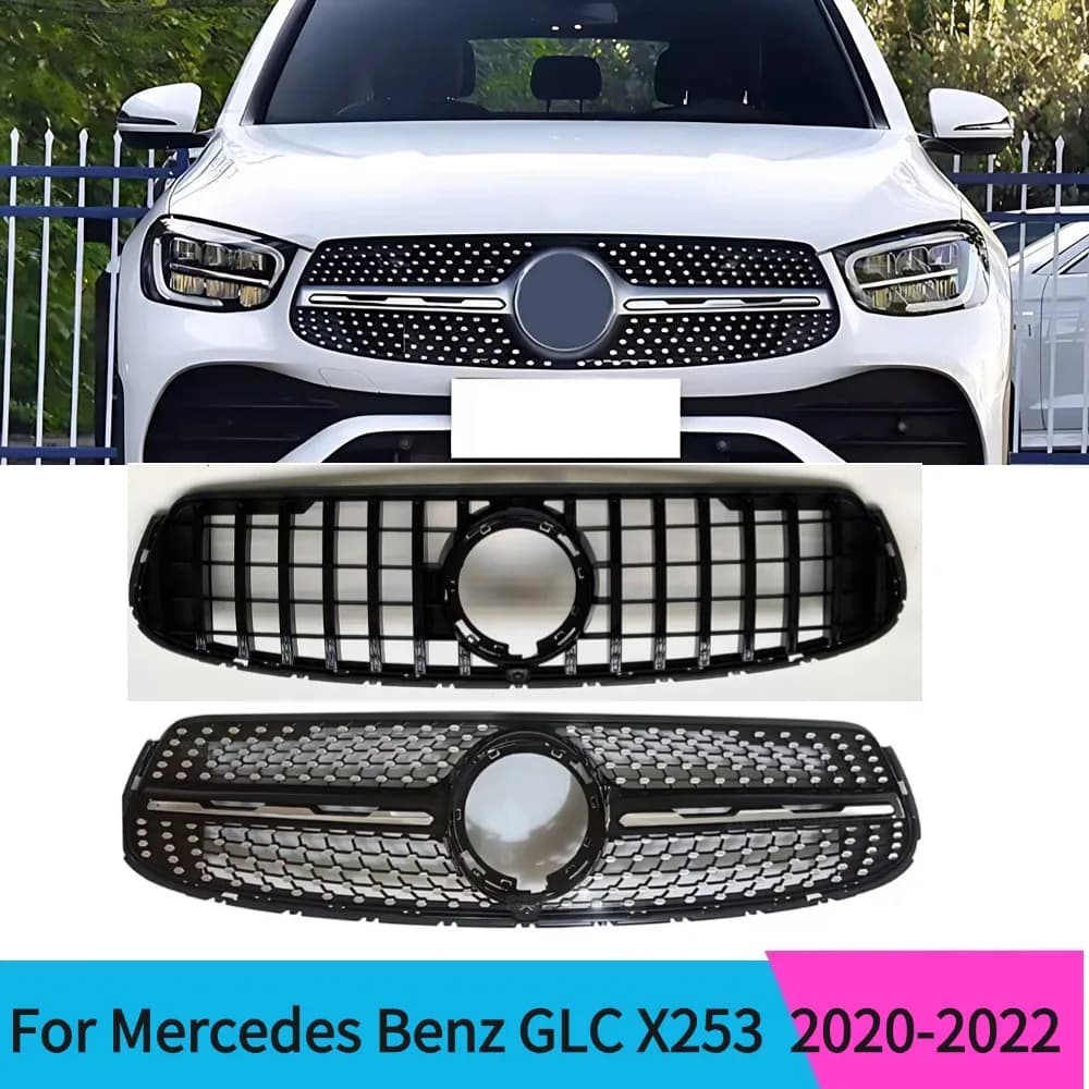 For Mercedes Benz GLC Class X253 2020-2022 GLC200 GLC220 GLC300 GT - Car AccessoryDiamond Style Front Bumper Grille Refit Tuning
