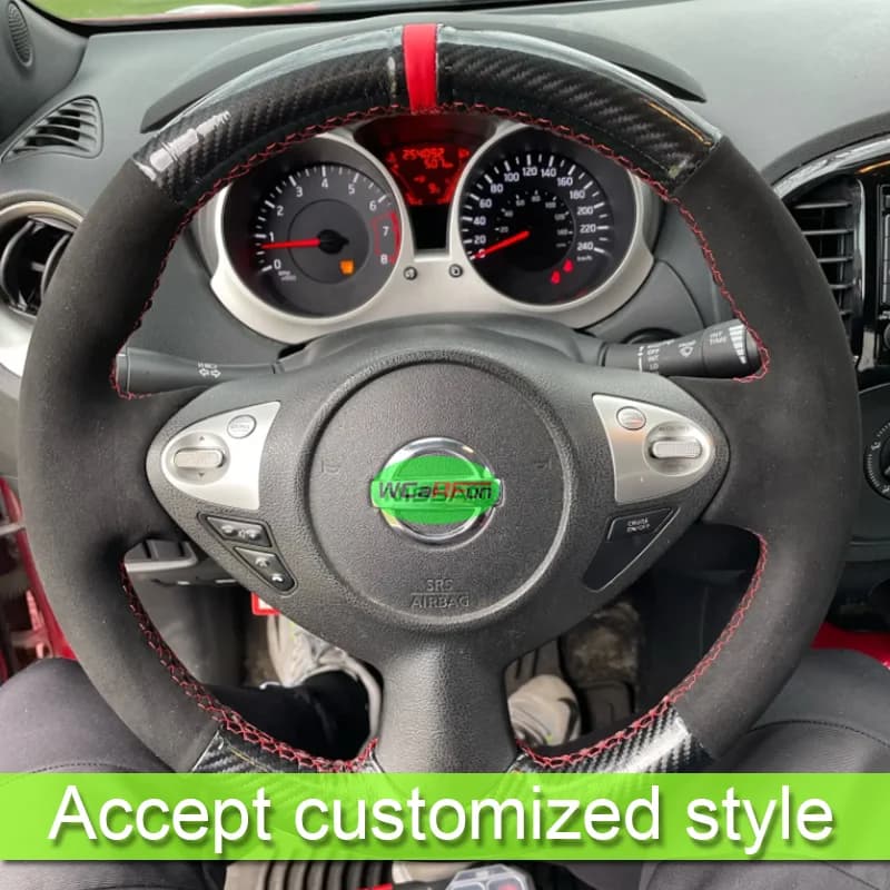Customize Suede Braid Leather Car Steering Wheel Cover for Nissan Sentra Juke 370Z Maxima 2009-2020