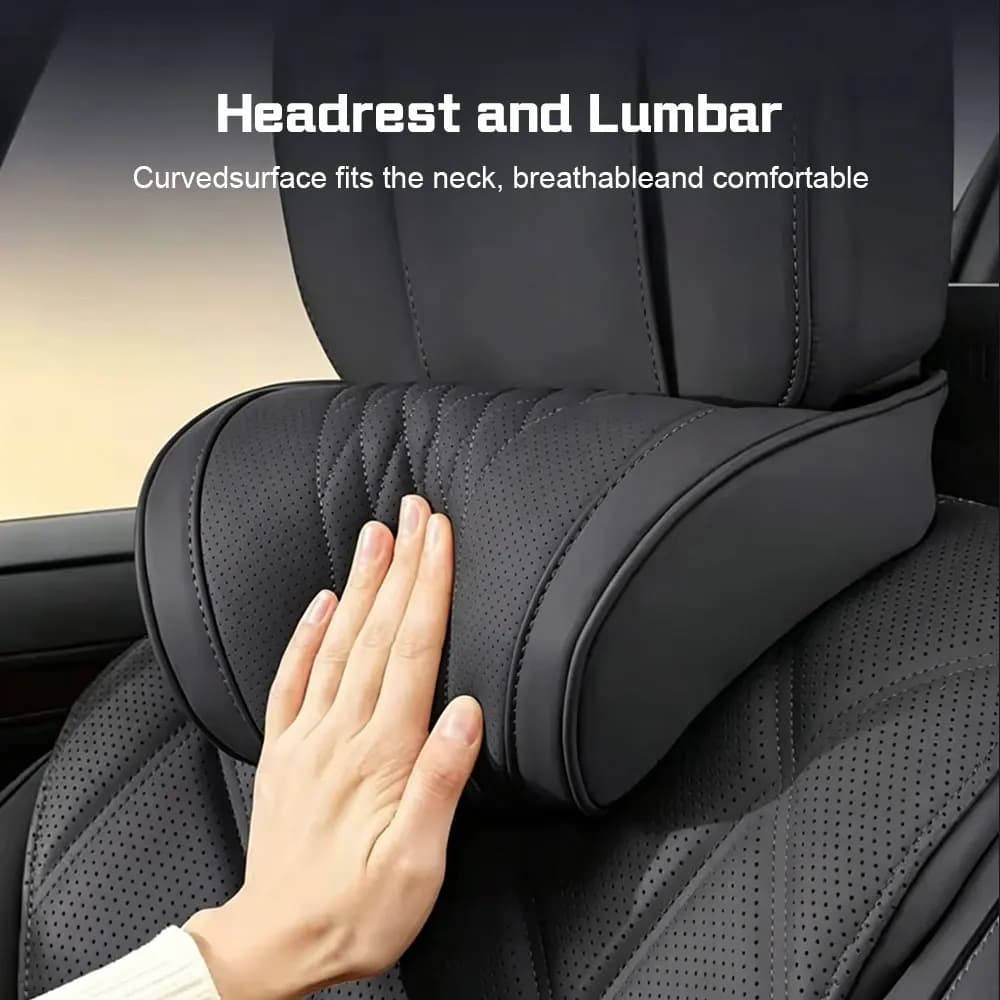 Breathable Leather Car Headrest Lumbar Support Memory Foam Neck Pillow For Audi A6 A6L A3 A4L A5 A7 A8L A1 Q6 Q7 Q8 TT S5 S7 S8