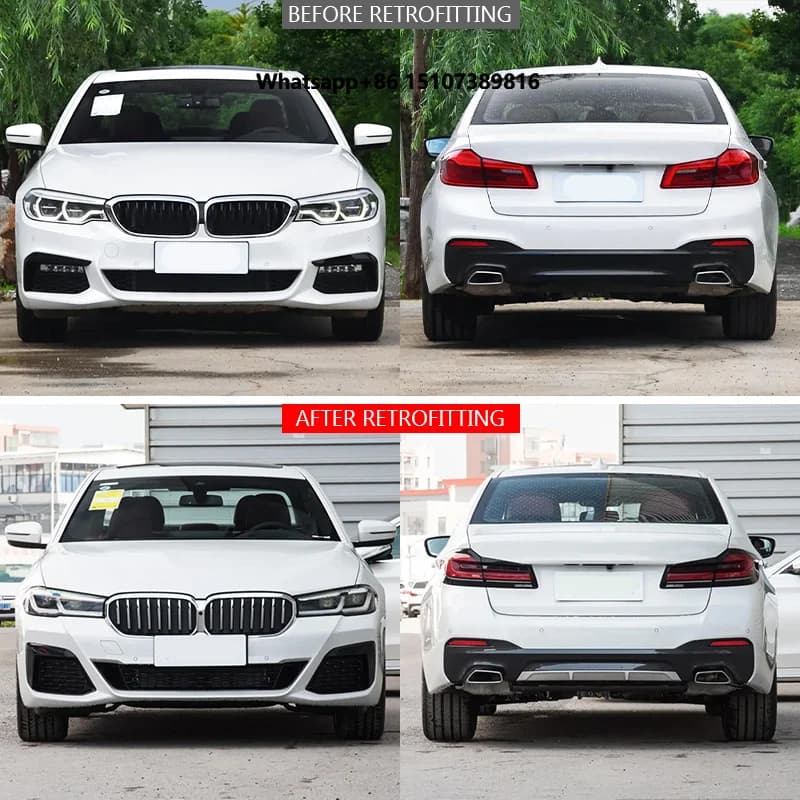 2018-2020 Car Modification Upgrade 2023 Front Bumper Side Skirts Mudguards Rear Bumper Taillights Body Kit for 5 Series