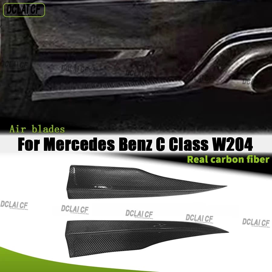 For Mercedes Benz C Class W204 AMG C63 2007-2014 Carbon fiber rear bumper corner protector upgrade kit