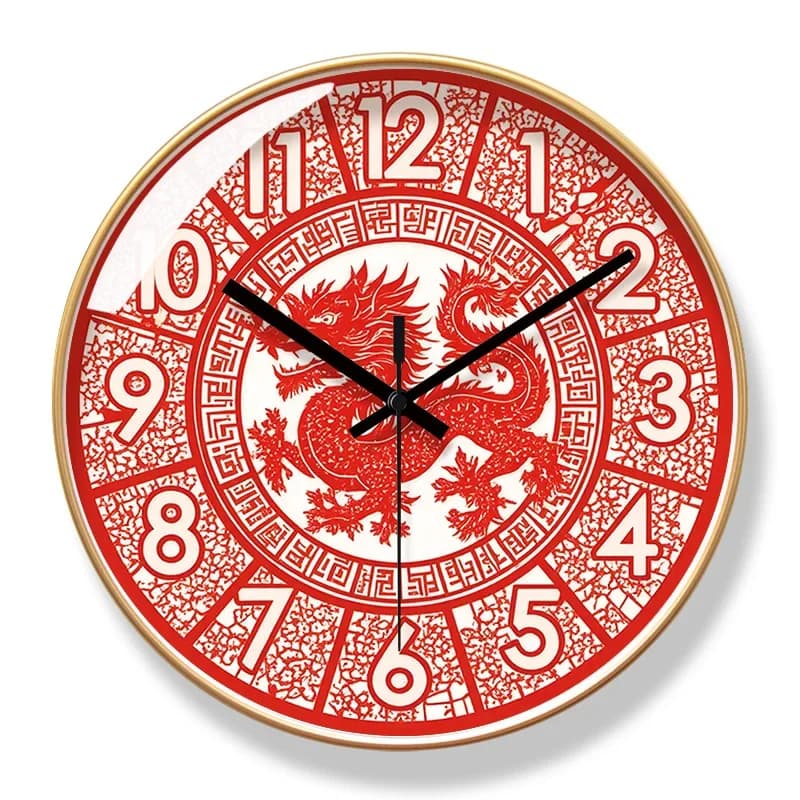 2025 New Chinese-Style Wall Clock Living Room Home Decorate Creative Silent Hanging Watch Modern Design Simple Quartz Watch