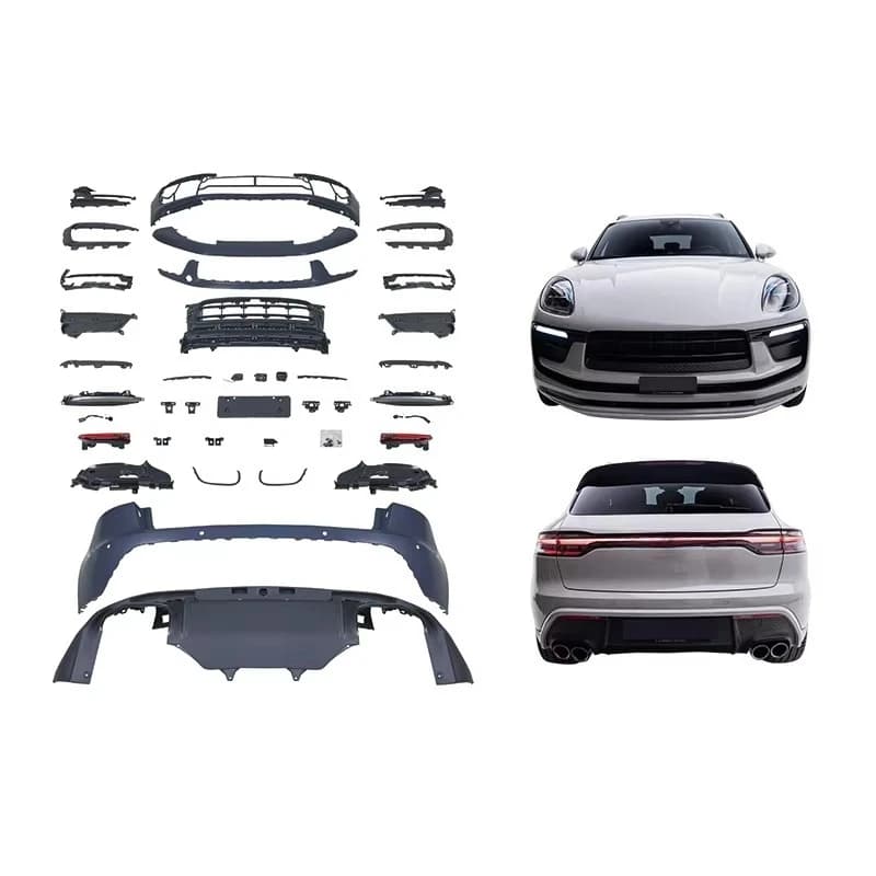 STLF 2014-2021 Upgraded 2023 Body Kits New Condition Bumper with Daytime Running Light Front Bar Rear Bar Rear Lip for Macan