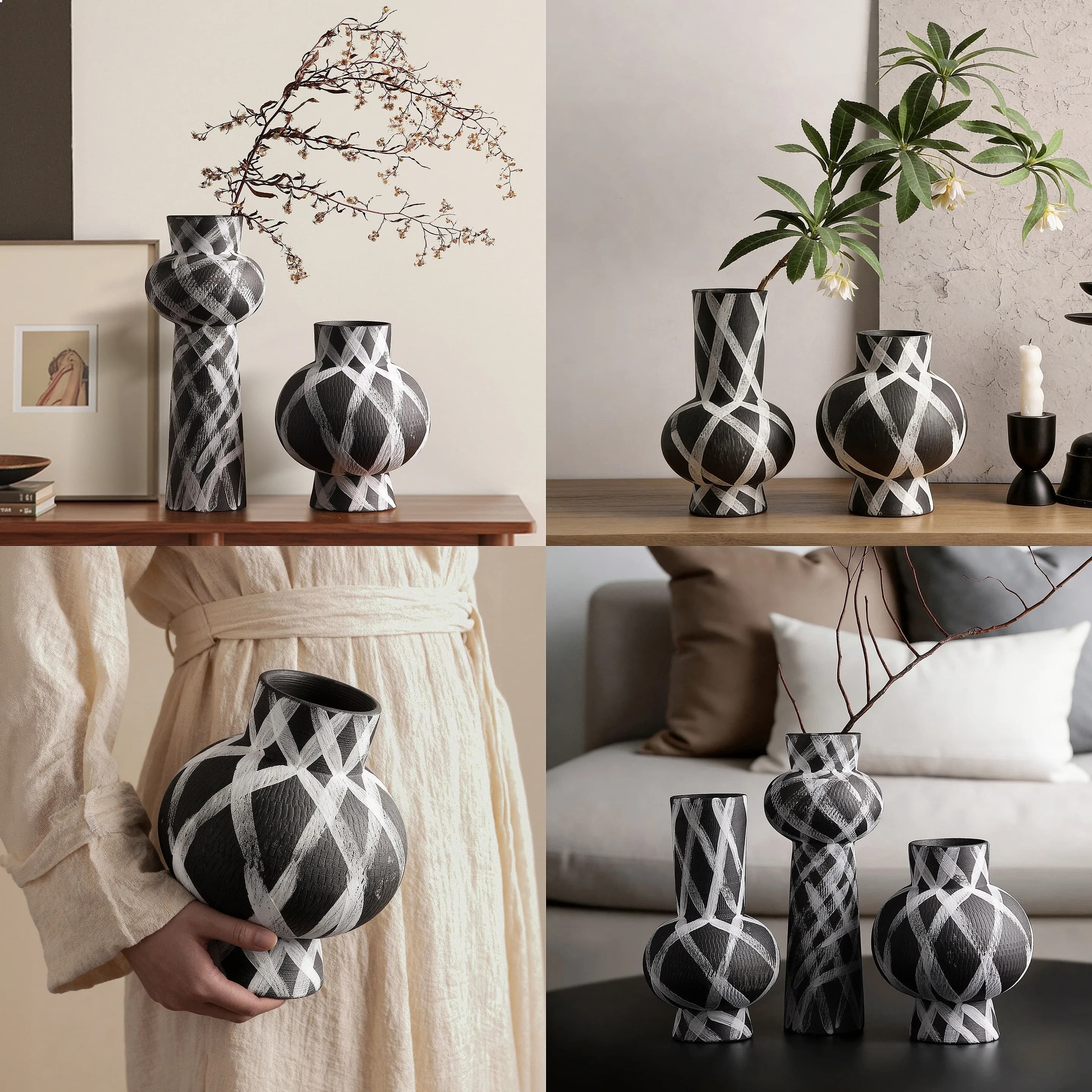 Jingdezhen Modern Minimalist Chinese Vase, Creative Home Decor for Living Room Entryway TV Cabinet  Home Decoration