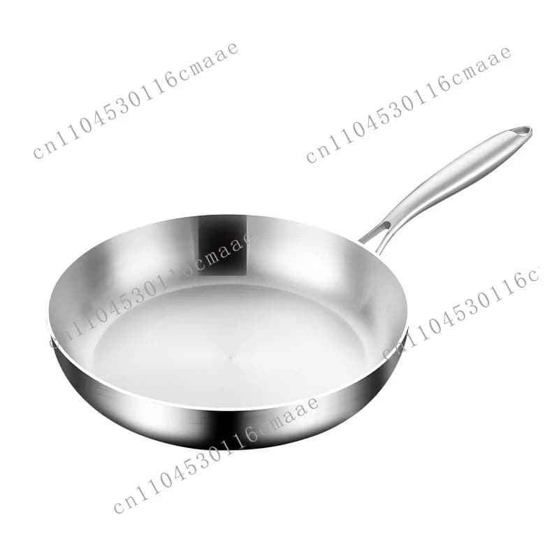 Healthy chemical-free three-layer structure 304 stainless steel deep frying pan - non-stick pan, suitable for various stoves