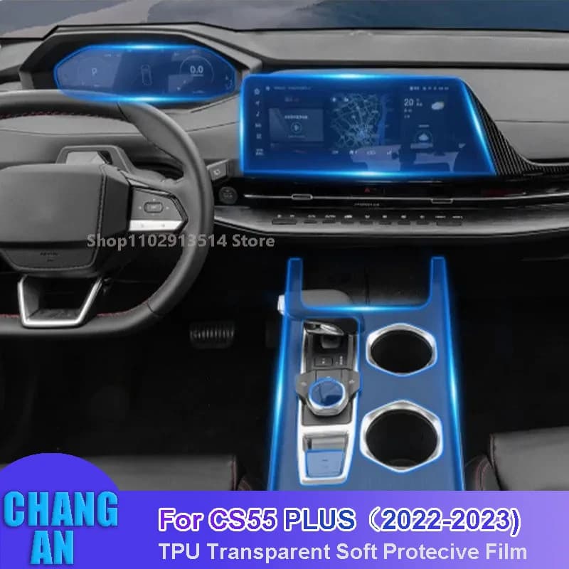 For CHANGAN CS55 PLUS（2022-2023) Car GPS Navigation Film LCD Screen TPU Protective Protector Decoration Anti-Scratch Stickers