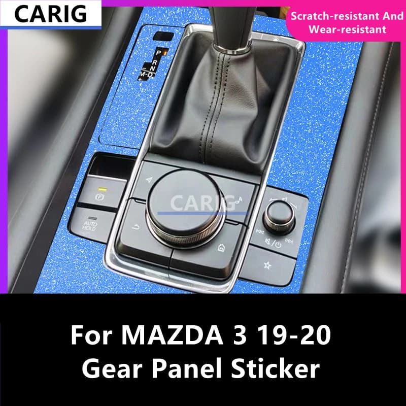 For MAZDA 3 19-20 Gear Panel Sticker Modified Carbon Fiber Interior Car Protective Film Accessories Modification