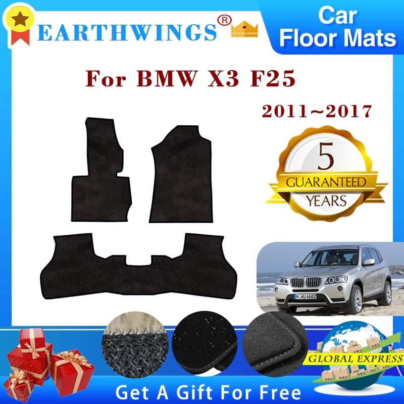 Car Floor Mats For BMW X3 F25 2011~2017 2012 2013 2014 Rugs Panel Footpads Carpet Cover Anti-slip Foot Pads Auto Accessories