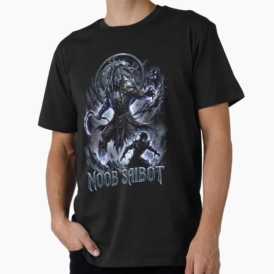Noob Saibot Shadow Clone 90's Mortal Kombat Gift tee for gamer 100% cotton printed Men's Short Sleeve Graphic T-Shirt All size