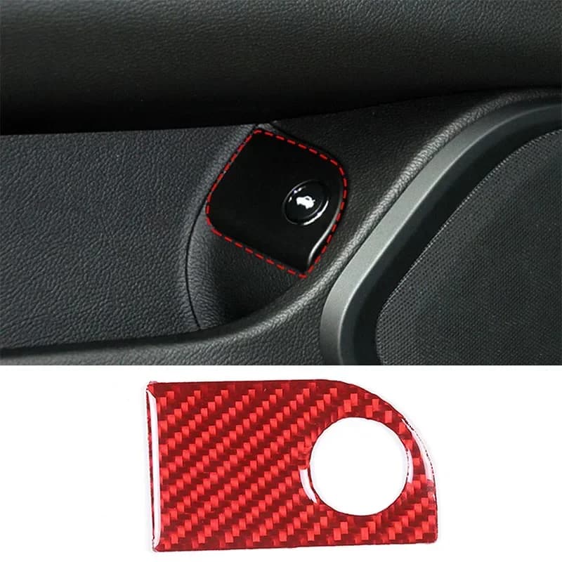 For Maserati Ghibli 2014-2022 Soft Carbon Fiber Car Indoor Trunk Switch Decorative Sticker Interior Accessories