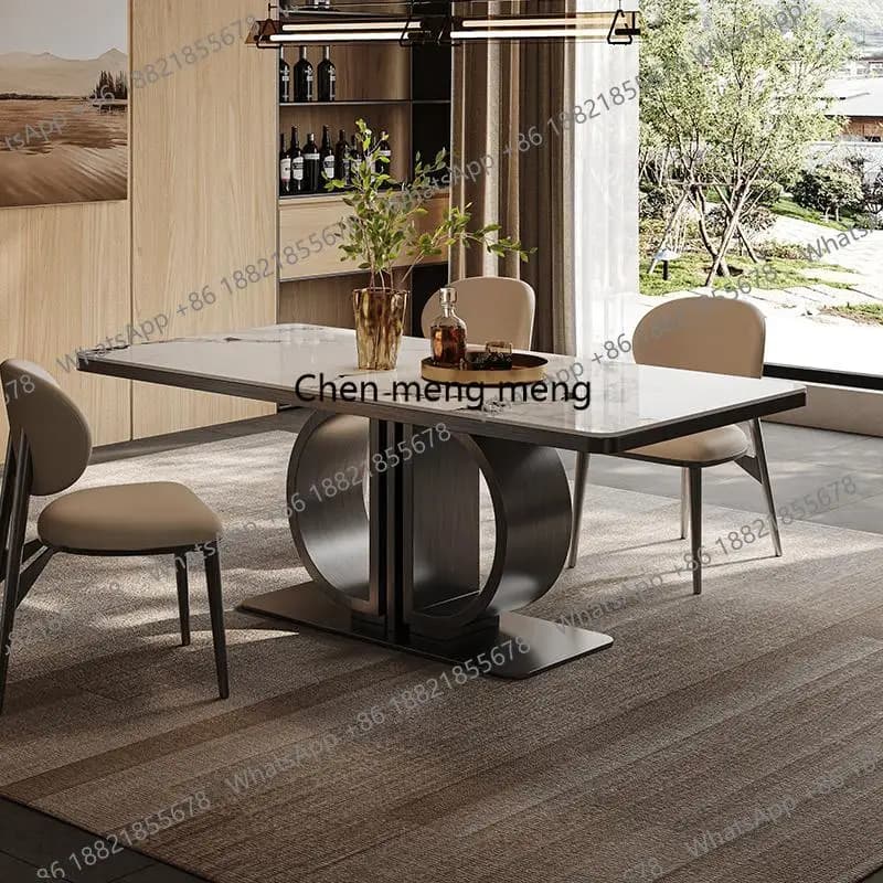 Light Luxury Rectangular Dining Table Modern Simple High Quality Restaurant Table Aesthetics Designer Muebles Home Furniture