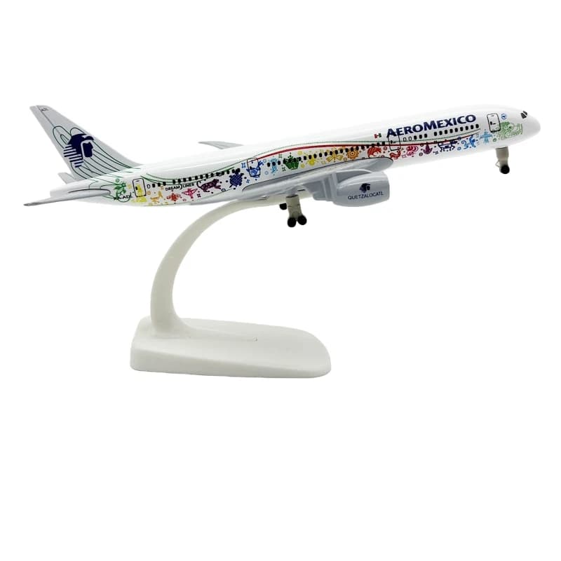 B787 Mexico Airbus Metal Die-Cast Aircraft Model 20cm with Base Exclusive Alloy Model Kit for Aviation Enthusiasts and Collector