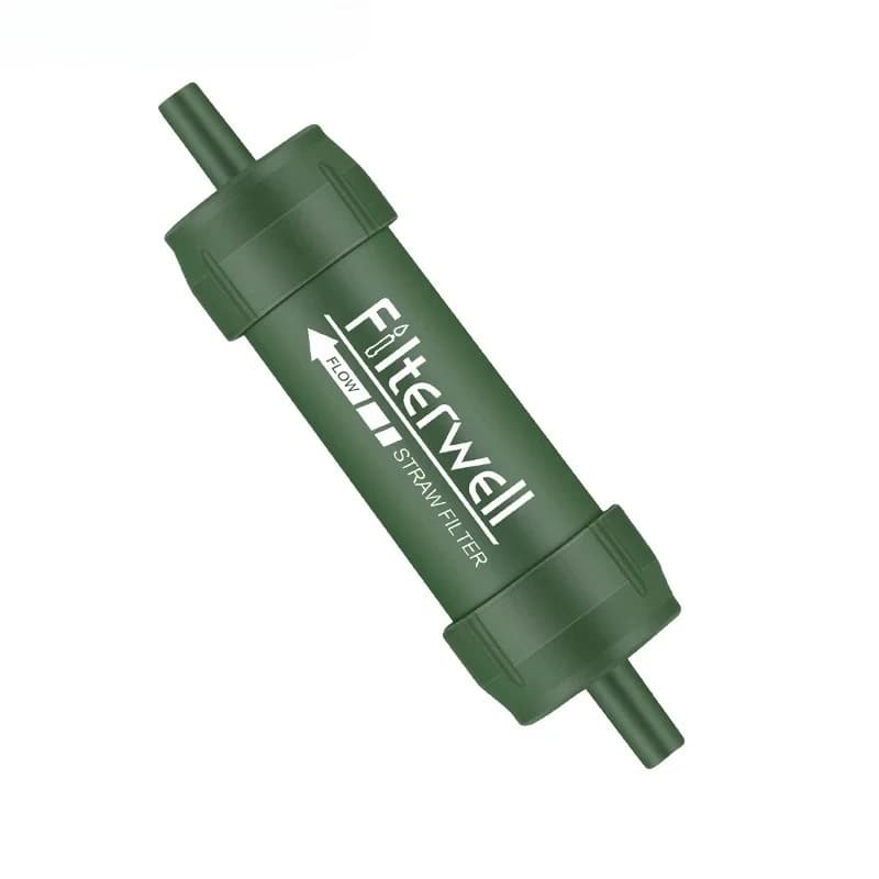 PACOONE Mini Camping Purification Water Filter Straw Outdoor Portable Hiking Water Purifier for Survival or Emergency Supplies