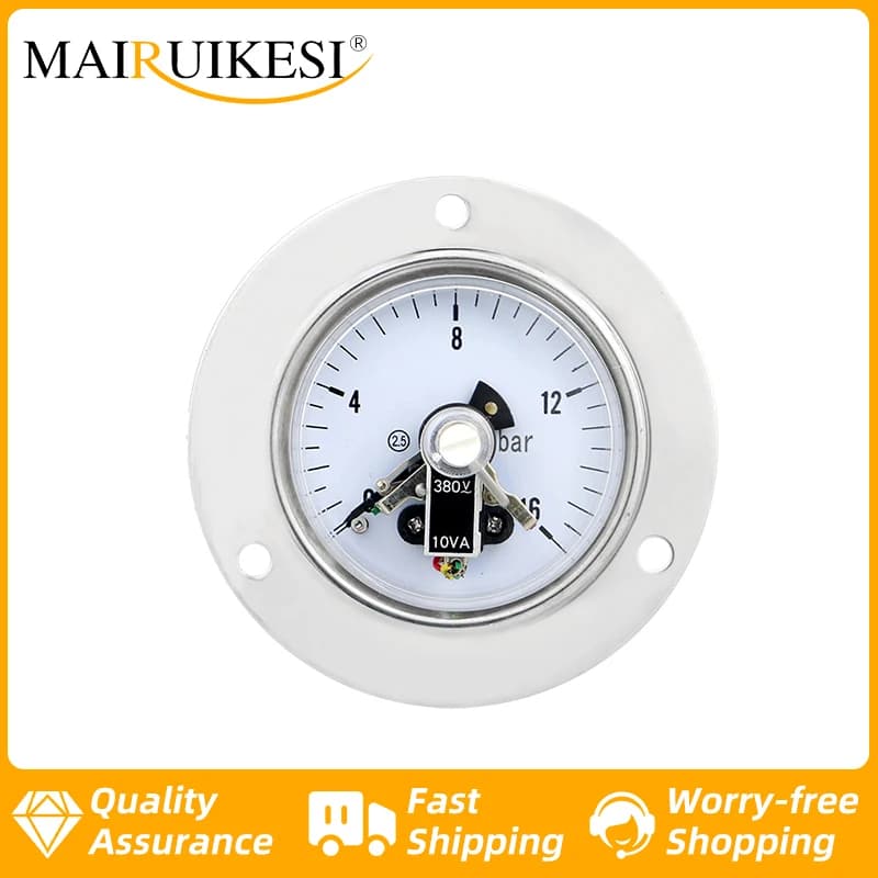 MAIRUIKESI Hot seal 60mm electric contact manometer Pressure Gauges 0...400bar Back Connection With Flange For Oil, Gas, Water