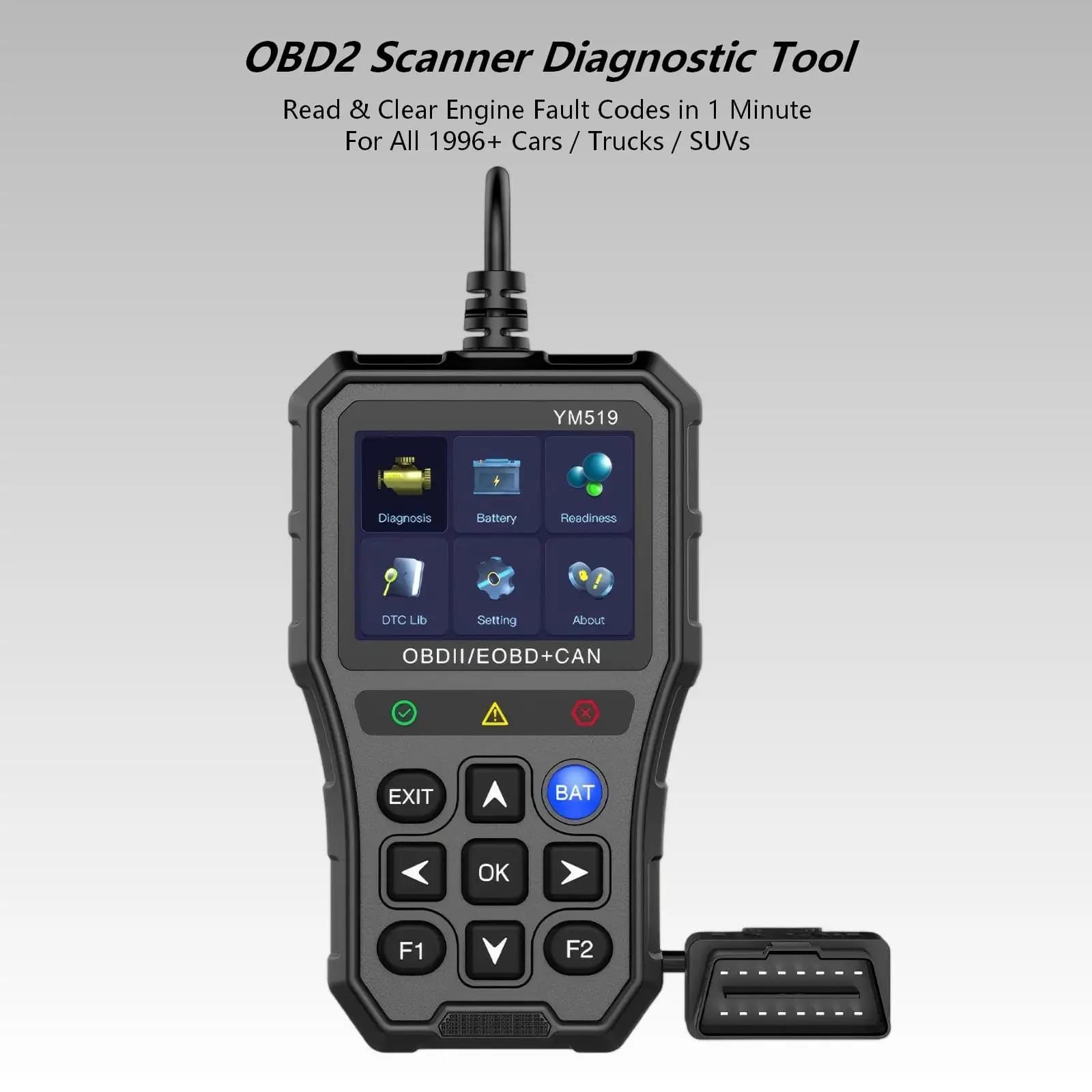 Automotive OBDII EOBD CAN Scan Tool for DIYers & Shade Tree Mechanics - View Live PCM Data O2 Sensor Test I/M Readiness