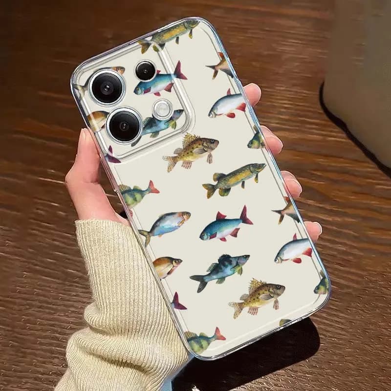 Marine animal pattern design Phone Case For Xiaomi Redmi 10 11 K30 K40 K50 K60 K70 Pro Prime Plus Ultra Zoom 5G TPU Transparent