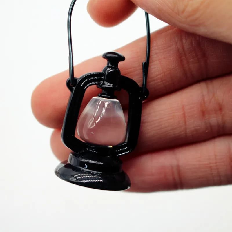 Dollhouse Mini Vintage Lamp Night Light Miniature Scenery Photography Doll Accessory Home Desktop Decor Decoration