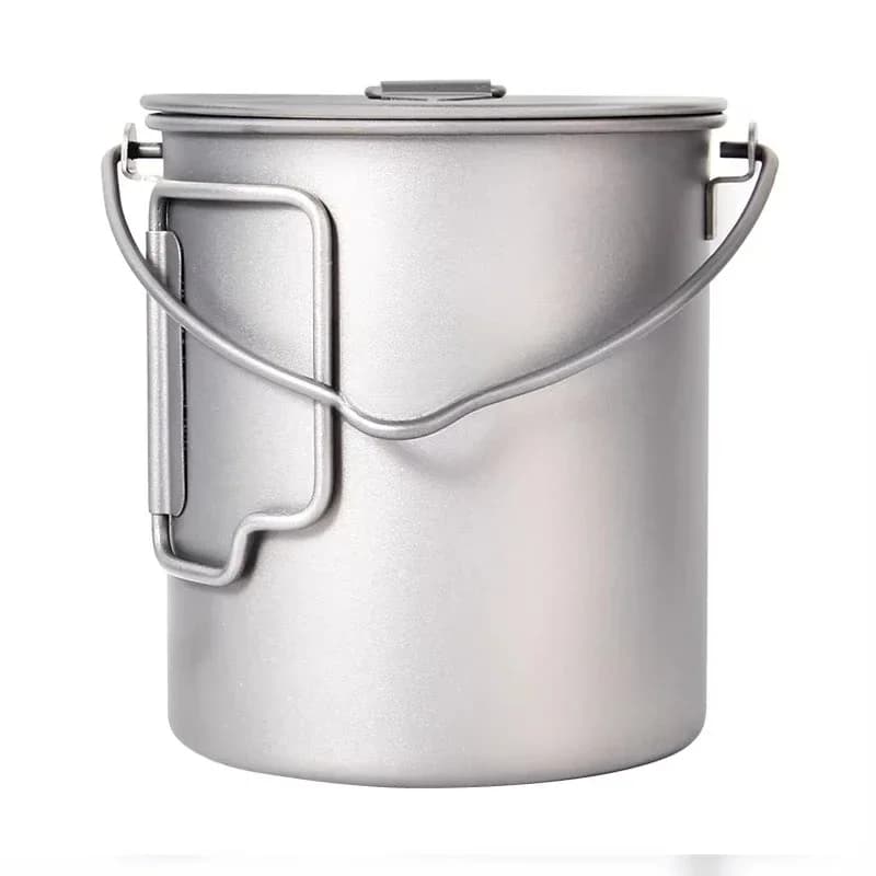 Camping accessories Outdoor camping titanium cup 750ml titanium pot with removable handle water cup