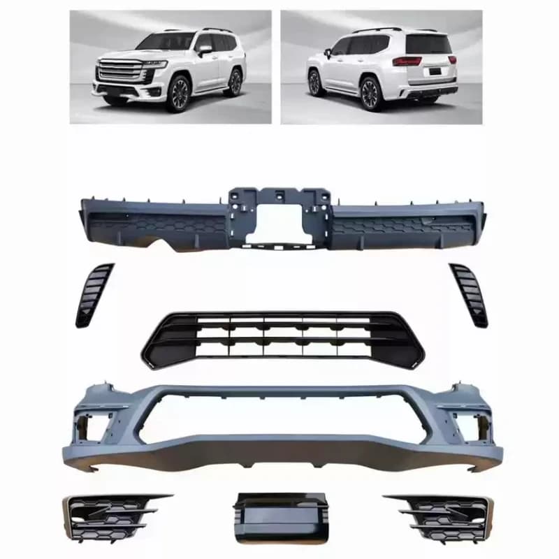 Front Shovel Rear Lip For  Land Cruiser LC300 2022-2024 Modified Black White Car Body Kit PP Material