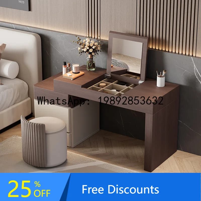 CZ Italian Minimalist Desk for Home Use, Small Apartment, Extendable Dressing Table, Integrated High-End Computer Desk