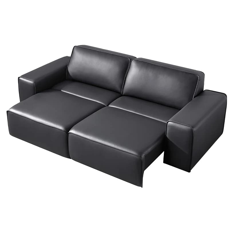 Lenatees High End Living Room Room Furniture Luxury Modular Couch Genuine Leather Black  Electrical Engineering Sofa Bed