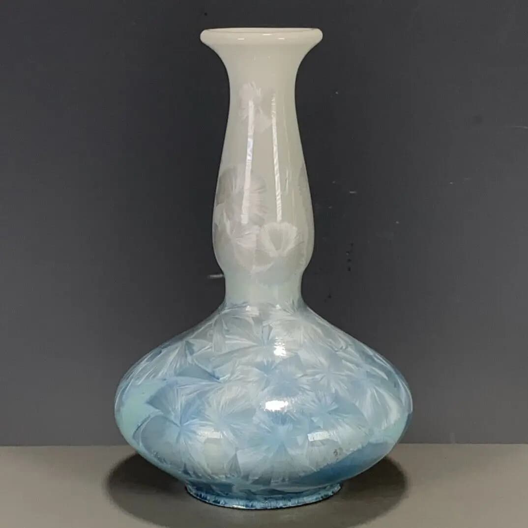 6.81 Inch Chinese Porcelain Blue Glaze Kiln Change Gourd Vase Exquisite Home Decorations