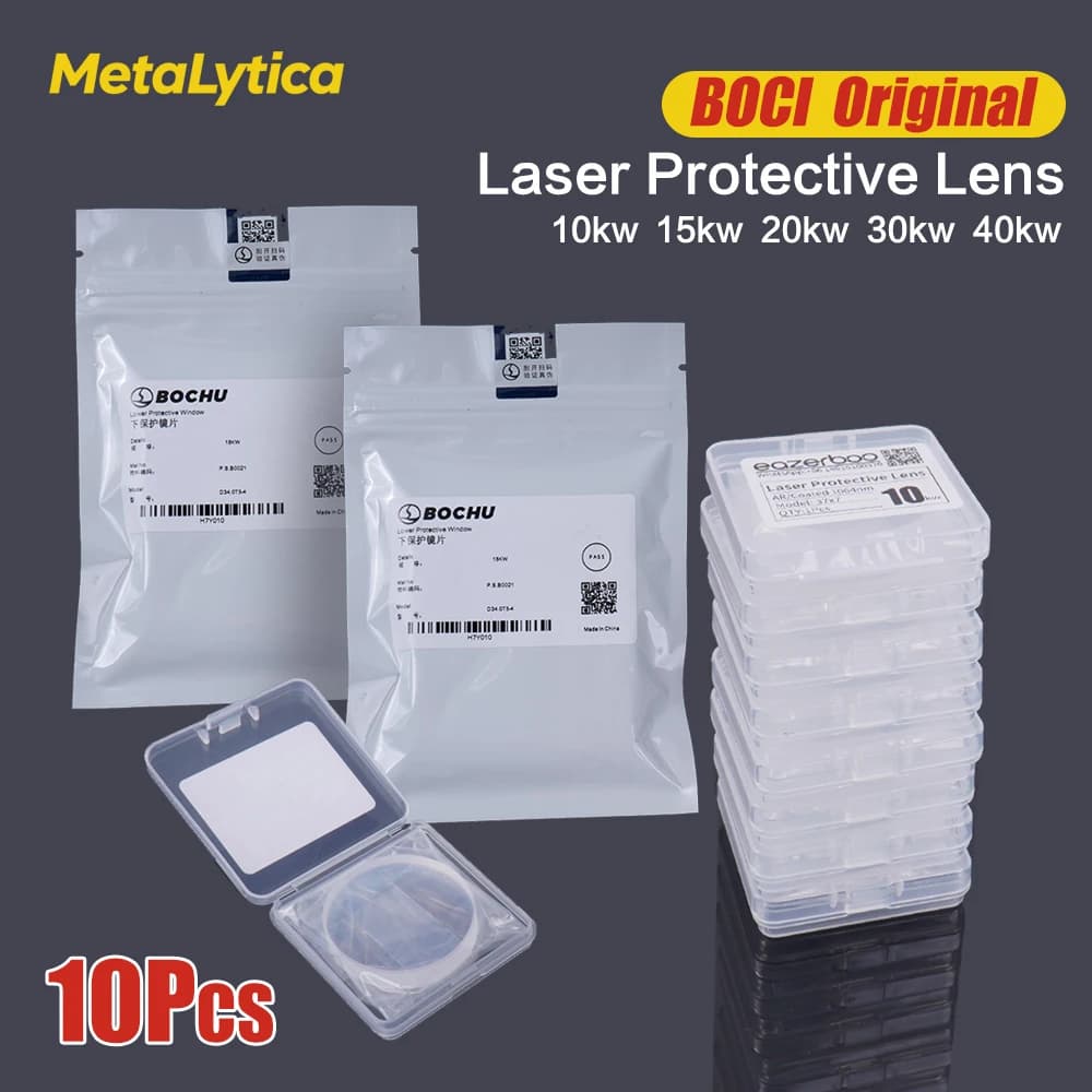 10pcs BOCI Original Laser Protective Lens 34x510kw D25.4T4 D34T5 D21.5T2 34x5 15kw 37x7 20kw For Laser Cutting Head