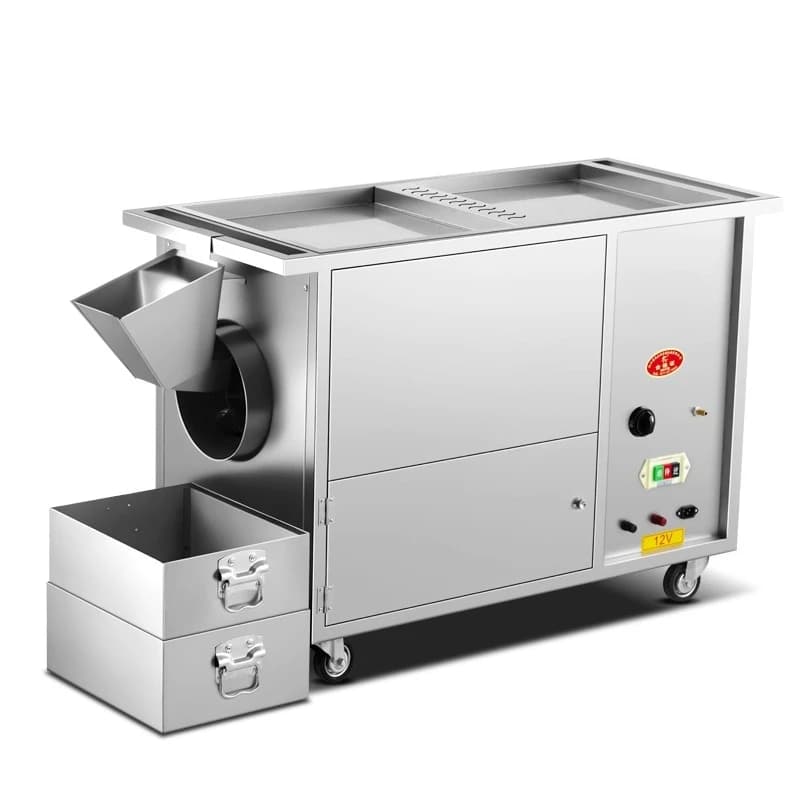 Gas frying machine Commercial automatic sugar frying chestnut multi-functional frying peanut melon seed machine Fried