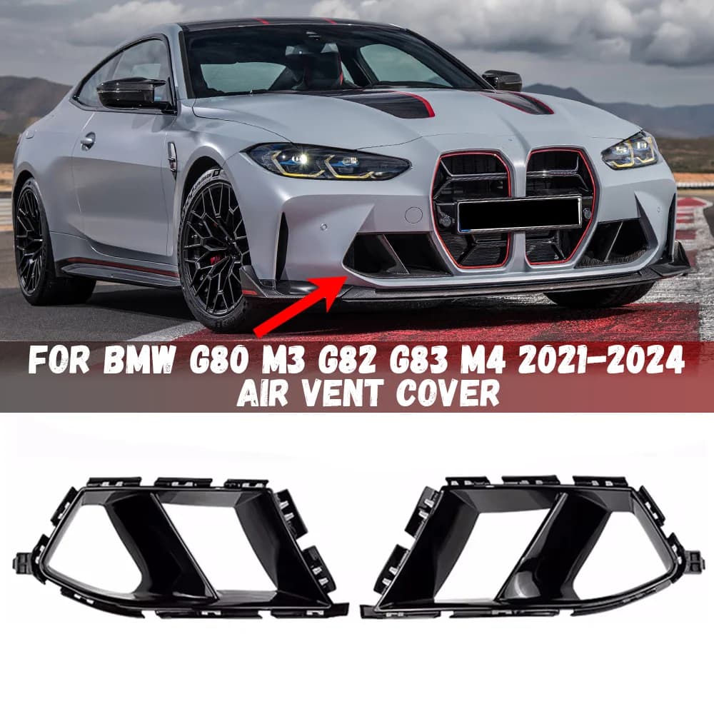 For BMW G80 M3 G82 G83 M4 2021 2022 2023 2024 Car Front Bumper Side Air Vent Trim Fog Light Lamp Hood Intake Cover Grille